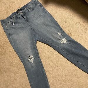 Torrid Blue Distressed Skinny Jeans